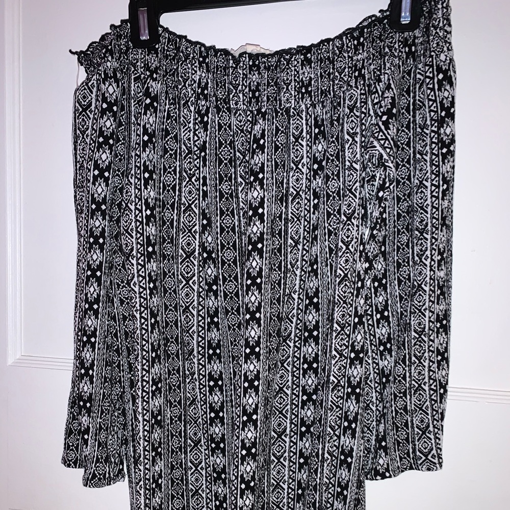Off-The-Shoulder Aztec Print Dress, Size Medium
